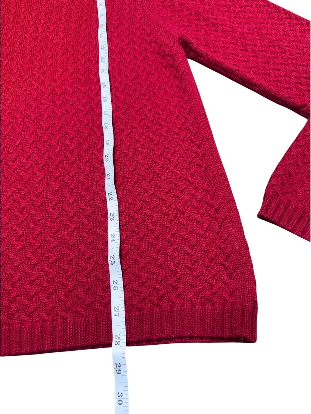 Alex Cannon Men’s M Red Wool Blend Textured Knit Crewneck Pullover Sweater
